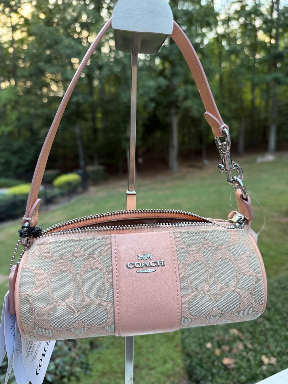 Coach NWT Nolita Barrel Bag Signature Jacquard Faded-Blush 188.00 retail